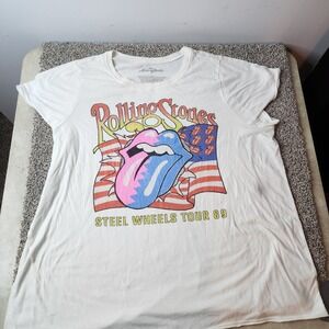 Rolling Stones Medium Steel Wheels‎ Tour 89 Reissue T-Shirt 2021 Sz 4